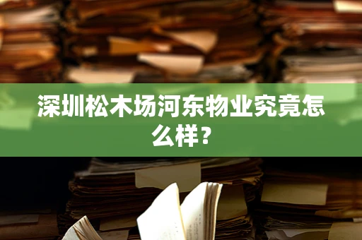 深圳松木场河东物业究竟怎么样？