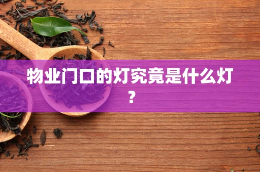 物业门口的灯究竟是什么灯？